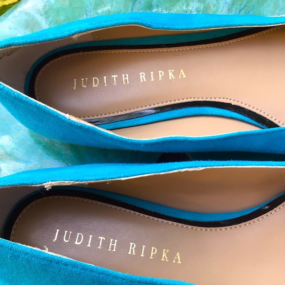 JUDITH RIPKA Olivia*(7M) WOMEN’S Leather Suede Espadrilles Jeweled in Turquoise. - Picture 6 of 8